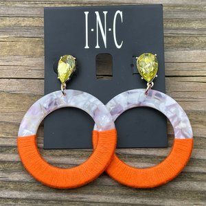 International Concept Earrings Hoops Resin & Wrap Multi Color Women Ear Jewelry
